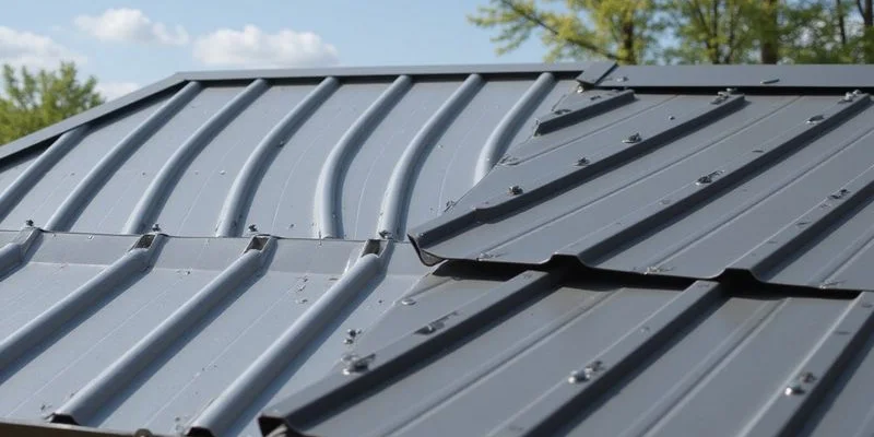 Comparison of standing seam and R-panel metal roofing profiles side by side
