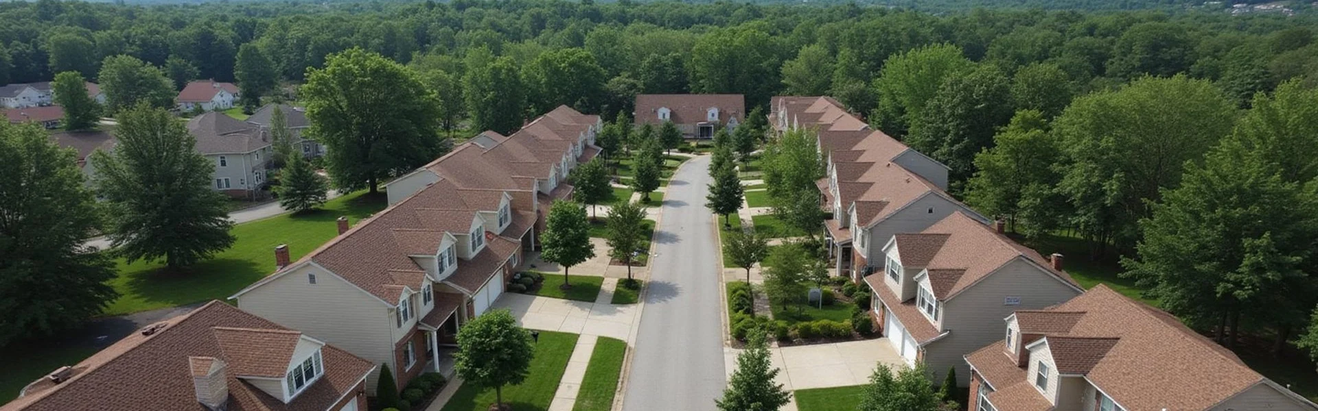 Lancaster Ohio residential neighborhood aerial view
