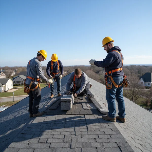 Fairfield Peak Roofing team working on a project